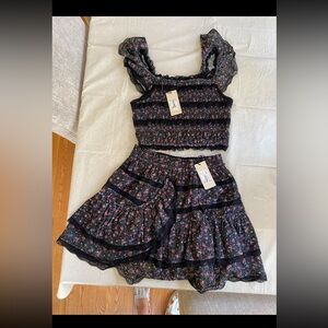 Gab and Kate two piece set skirt and crop top NWT
